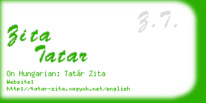 zita tatar business card